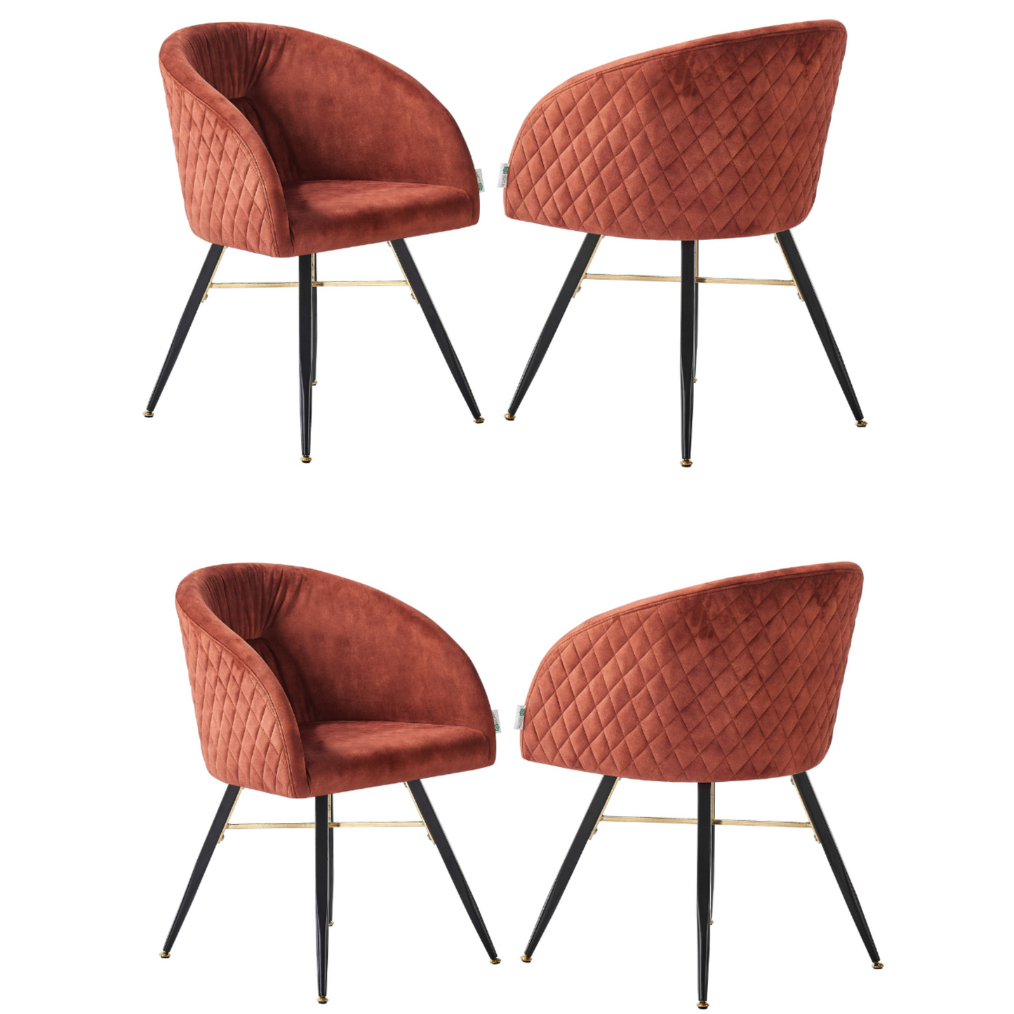 Vittorio LUX Velvet Dining Chair with Metal Legs - Perfect for Dining Room Living Room