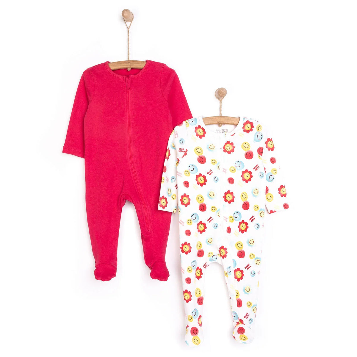 HelloBaby Smiley Print Baby Sleepsuit with Feet (Newborn to 9 Months)