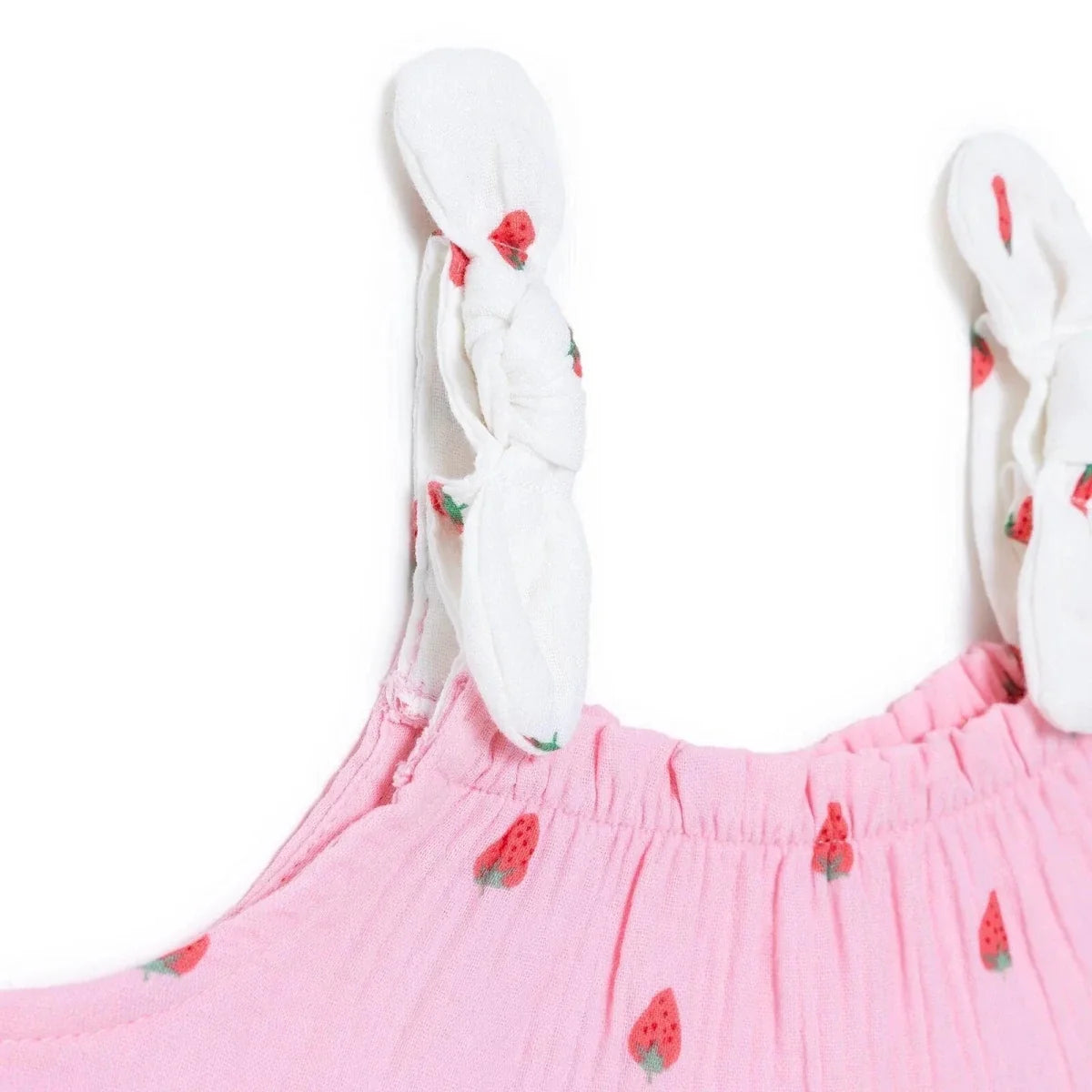 HelloBaby Strawberry Print Crew Neck Short Sleeve Baby Dress (6-9 Months to 4-5 Years)