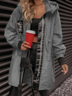Women's Mid-Length Casual Anorak Coat - Army Green Windbreaker Jacket