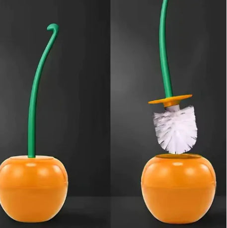 Long Handle Soft Hair Household Toilet Brush Cherry Toilet Brush Daily Necessities Creative Plastic Cleaning Brush Toilet Brush Set