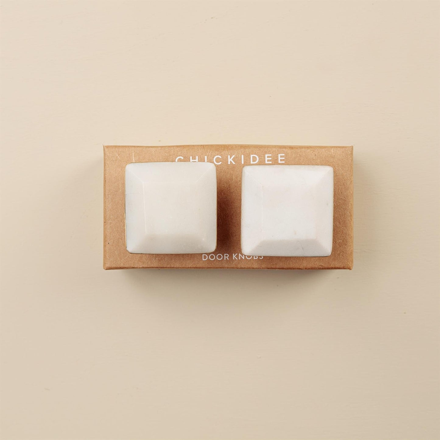 Priya White Stone Rectangle Drawer Knobs