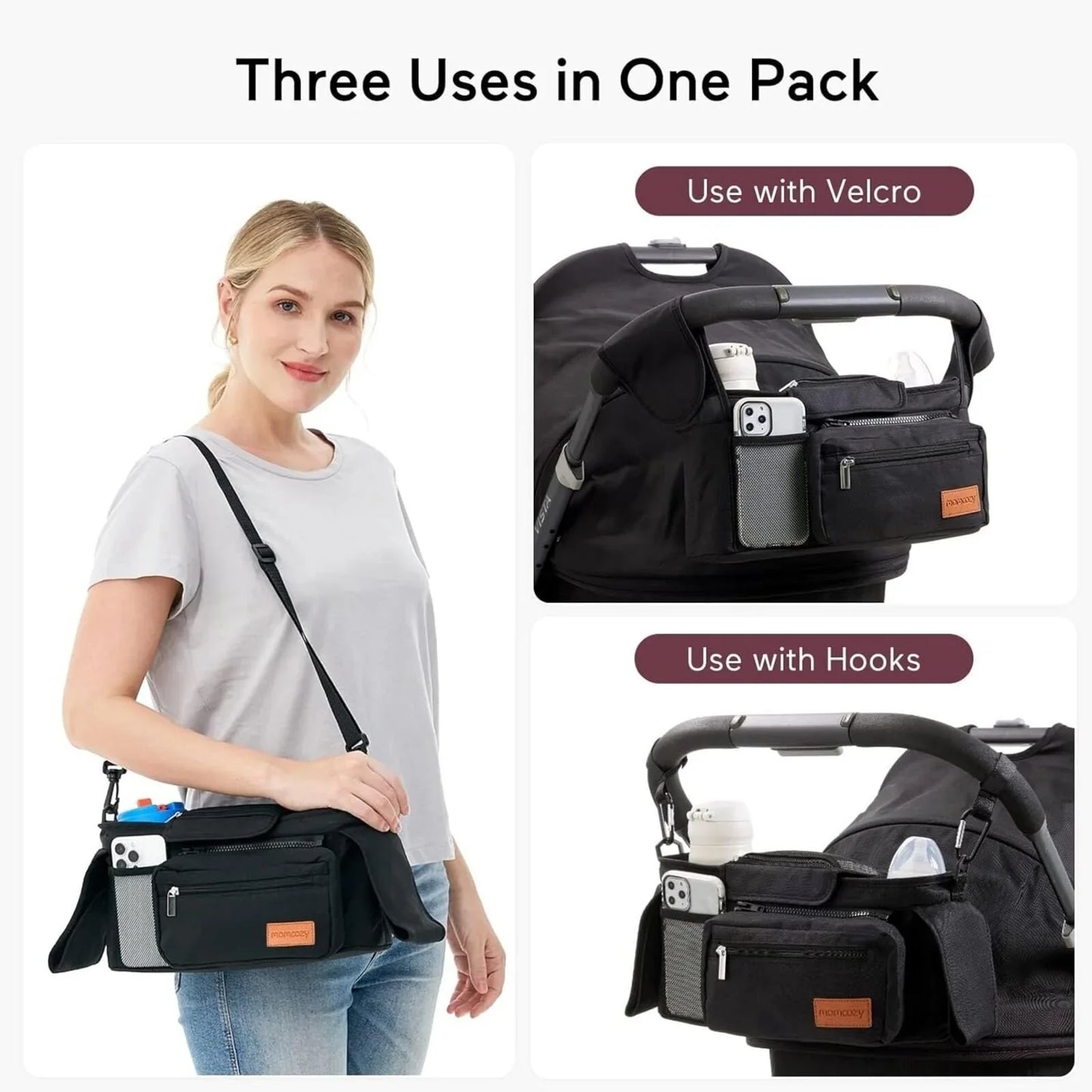 Momcozy All-in-One Stroller Organizer - Black
