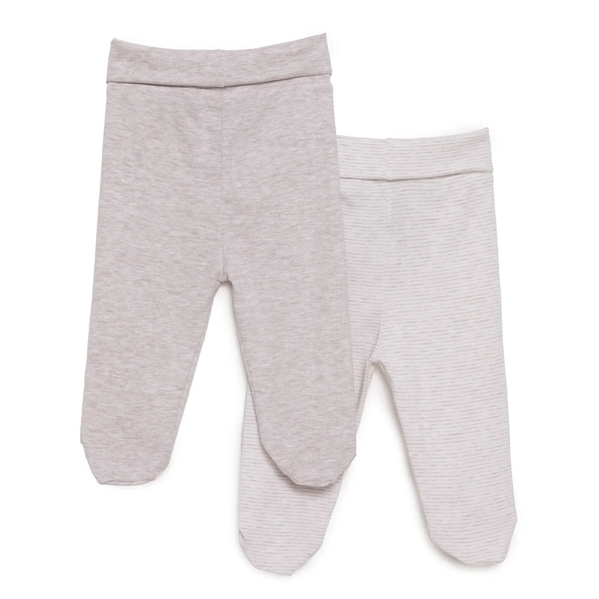 HelloBaby 2 Pack Ribbed Footed Baby Bottoms (Newborn to 9 Months)