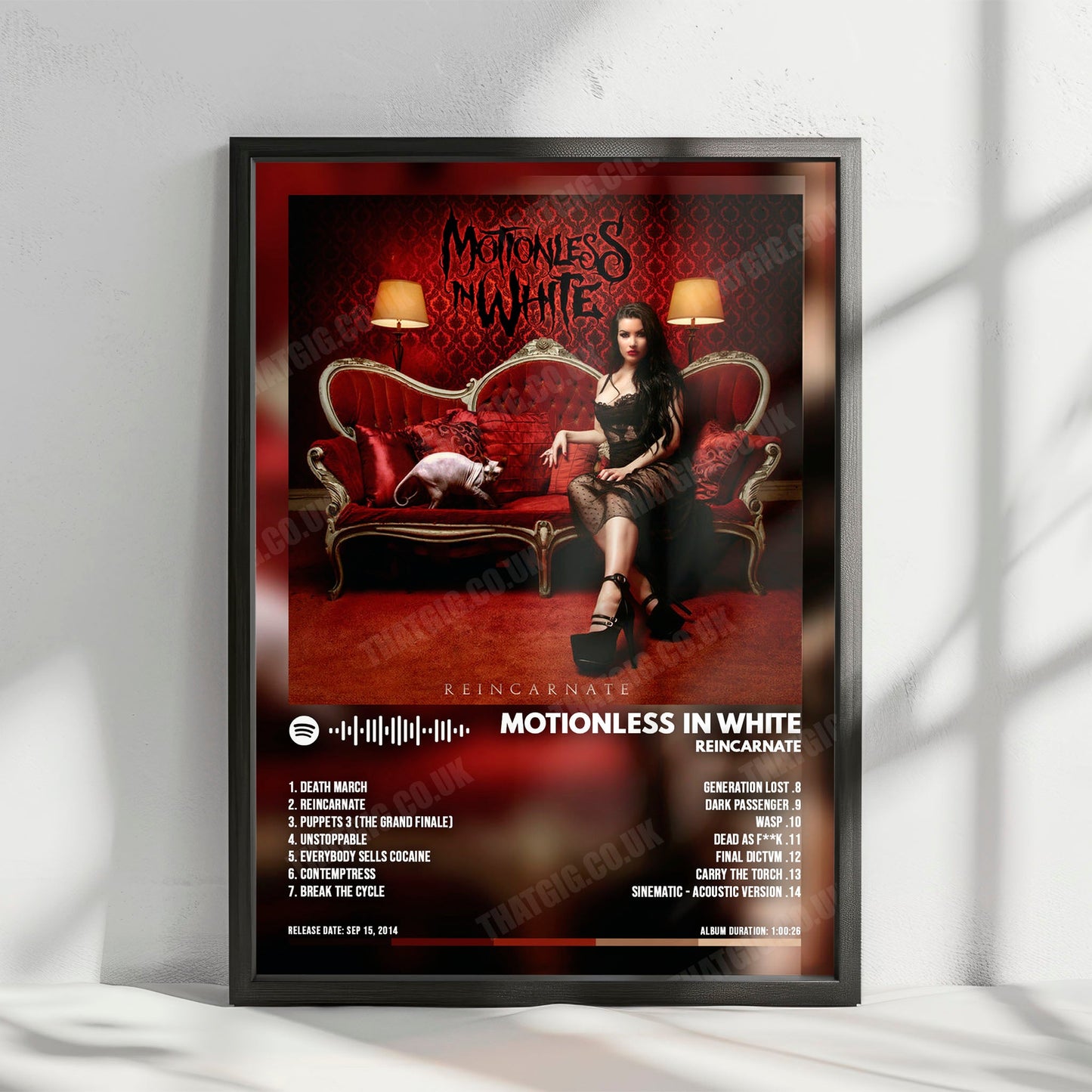 Motionless In White "Reincarnate" Album Cover Poster - with Complete Tracklist
