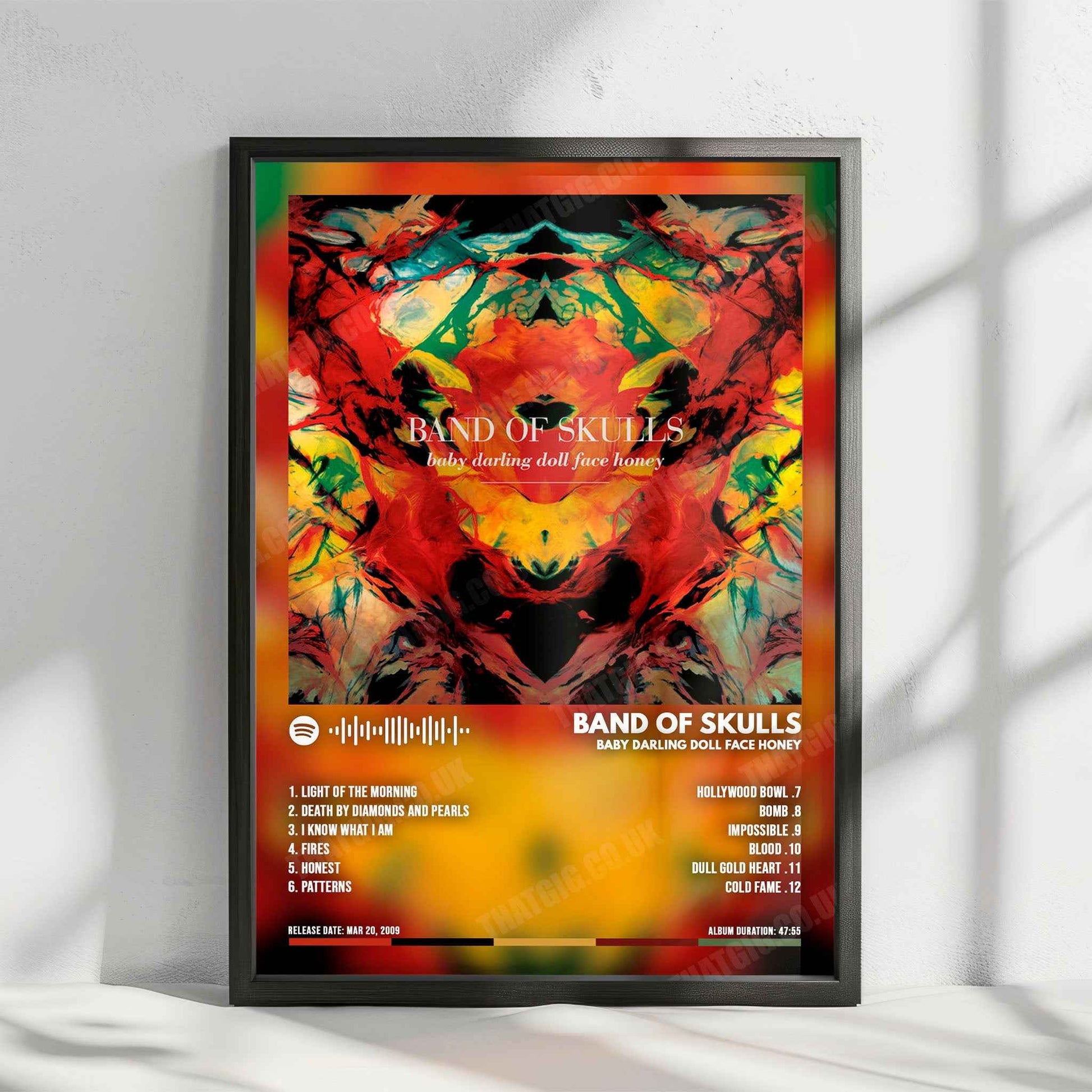 Band Of Skulls "Baby Darling Doll Face Honey" Album Cover Poster - with Complete Tracklist