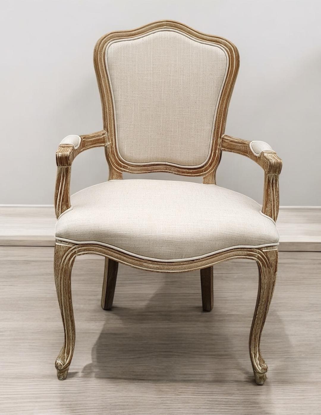 95CM LINEN FABRIC LOUIS CHAIR