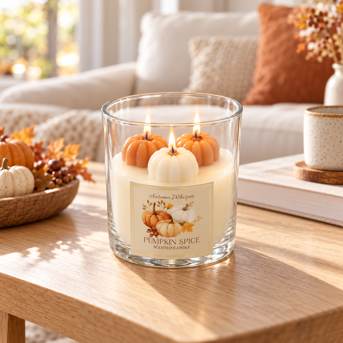 3D Pumpkin Spiced Scented Candle