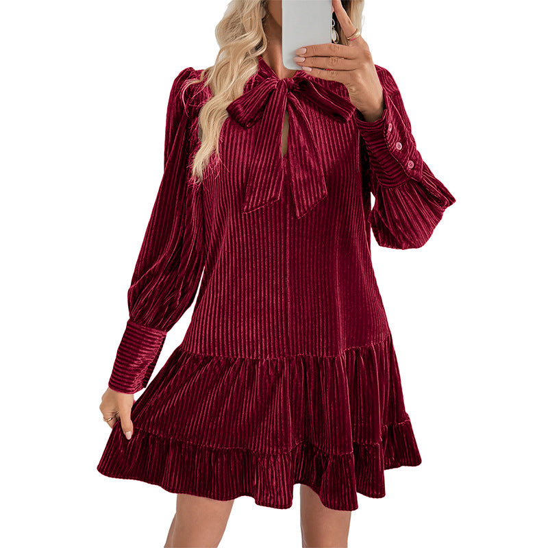 Elegant Velvet Dress European And American Evening Party Women