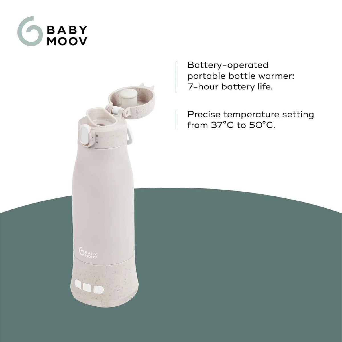Babymoov Moov & Feed Rechargeable Travel Bottle Warmer - Mineral Beige