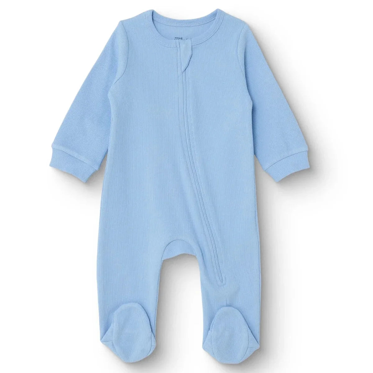 HelloBaby Zip Crew Neck Long Sleeve Baby Sleepsuit with Feet (Newborn to 6-9 Months)