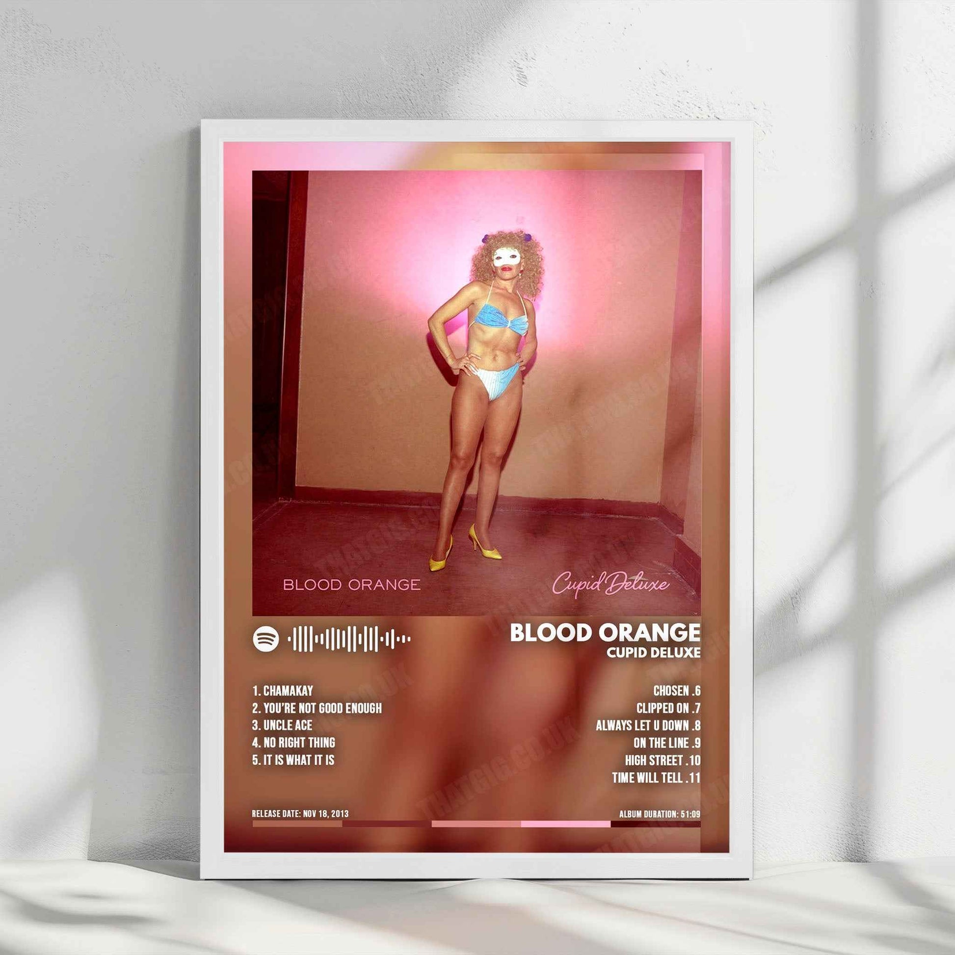 Blood Orange "Cupid Deluxe" Album Cover Poster - with Complete Tracklist