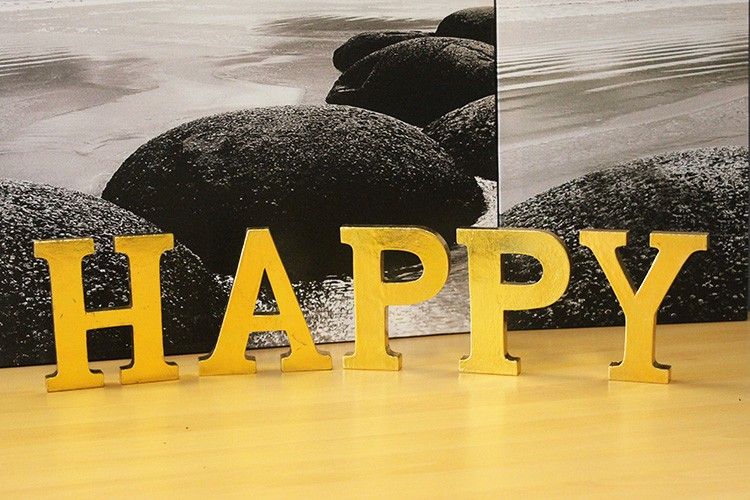Shabby Chic Letters Gold - HAPPY