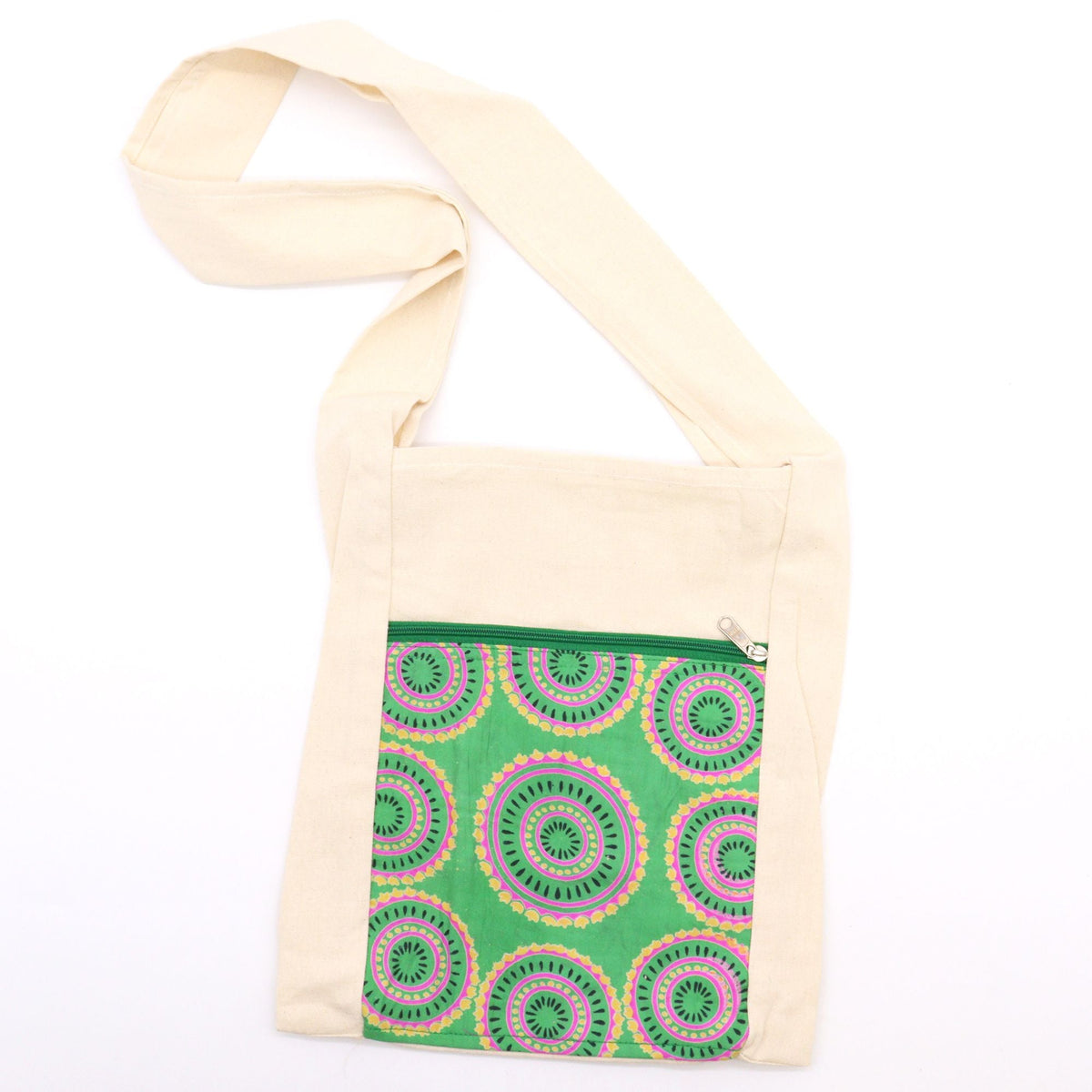 Sling Bag - Green Alpana Silk - Asst