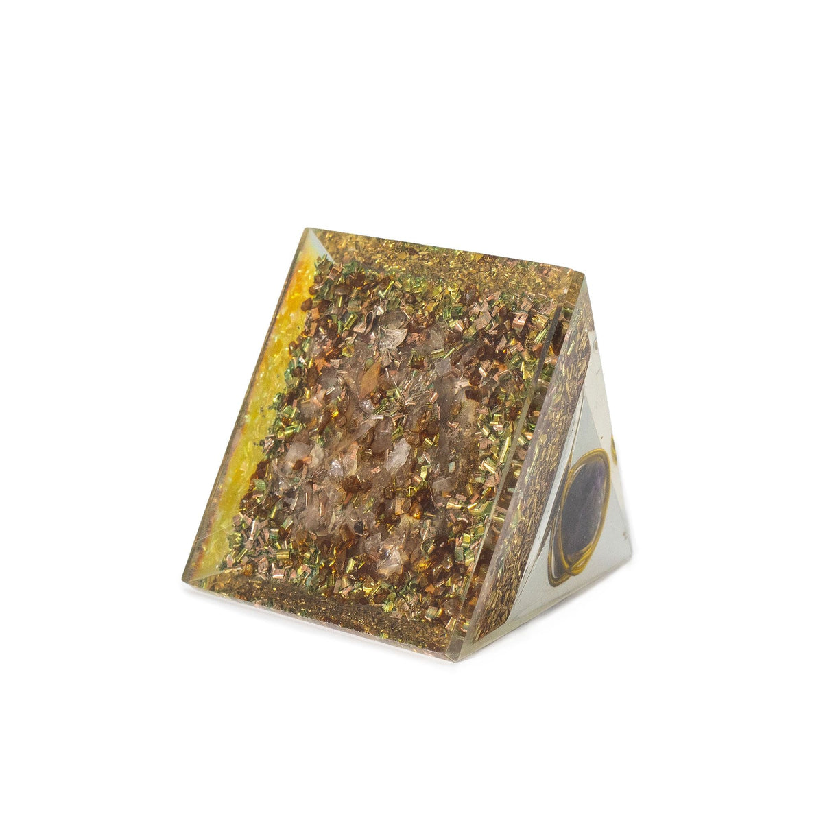 Med Organite Pryamids 7x6cm - Wrapped Amythist - Copper Chips
