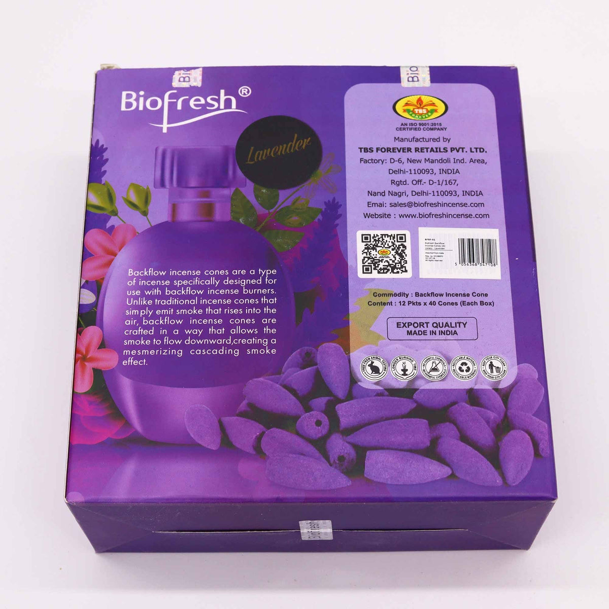 Biofresh Backflow Incense Cones - Lavender