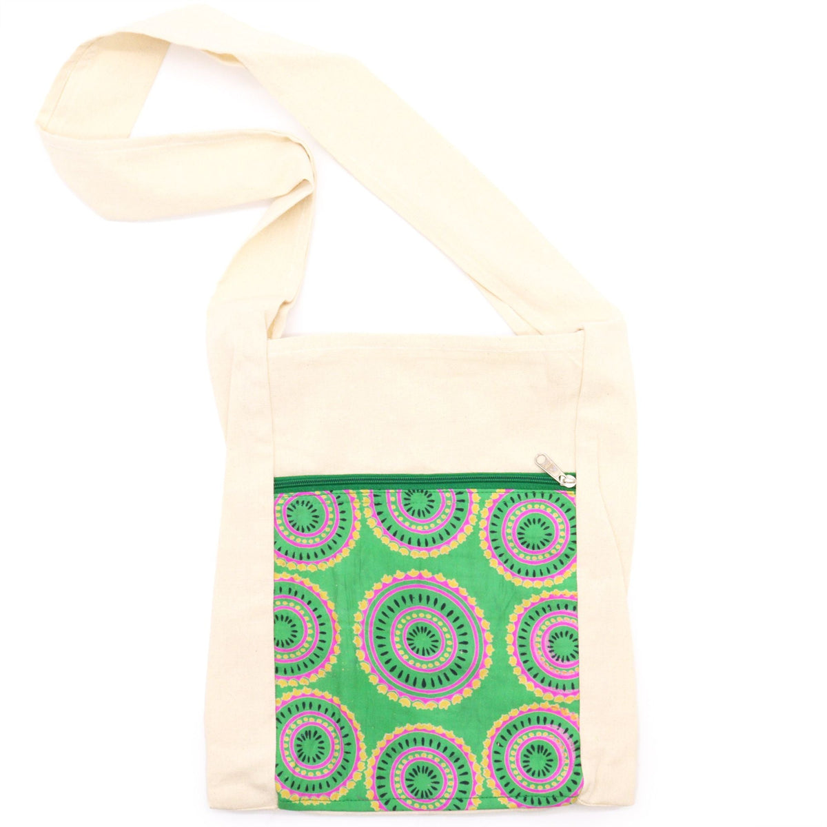 Sling Bag - Green Alpana Silk - Asst