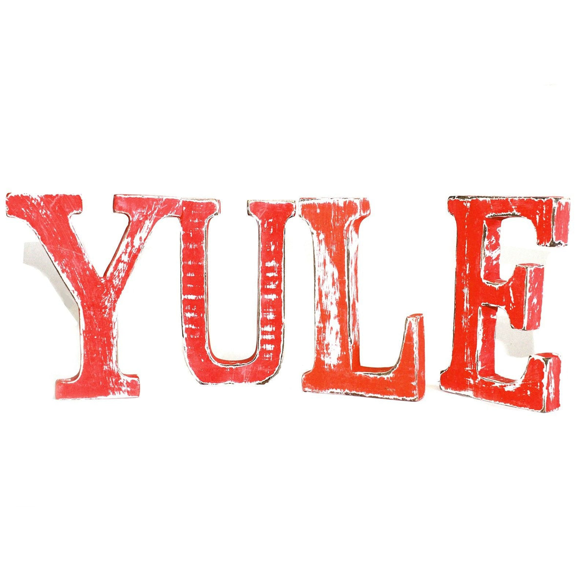 Shabby Chic Letters Red Wash   - YULE