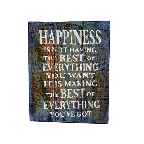 Rough Wooden Signs - Happiness