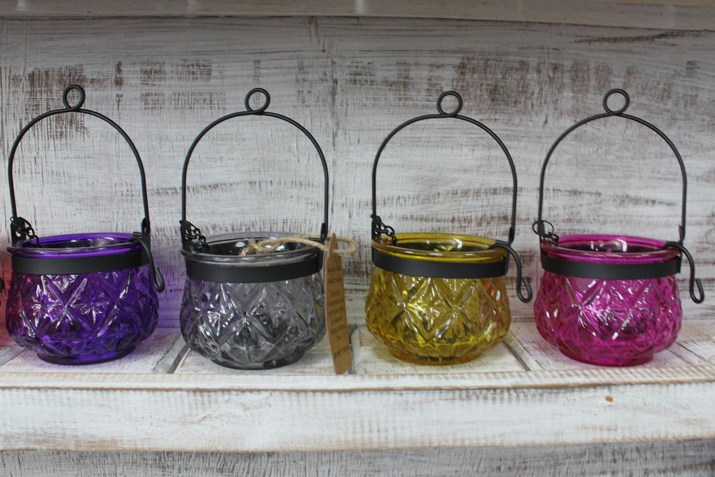Moroccan Style Hanging Candle Lantern - Lavender