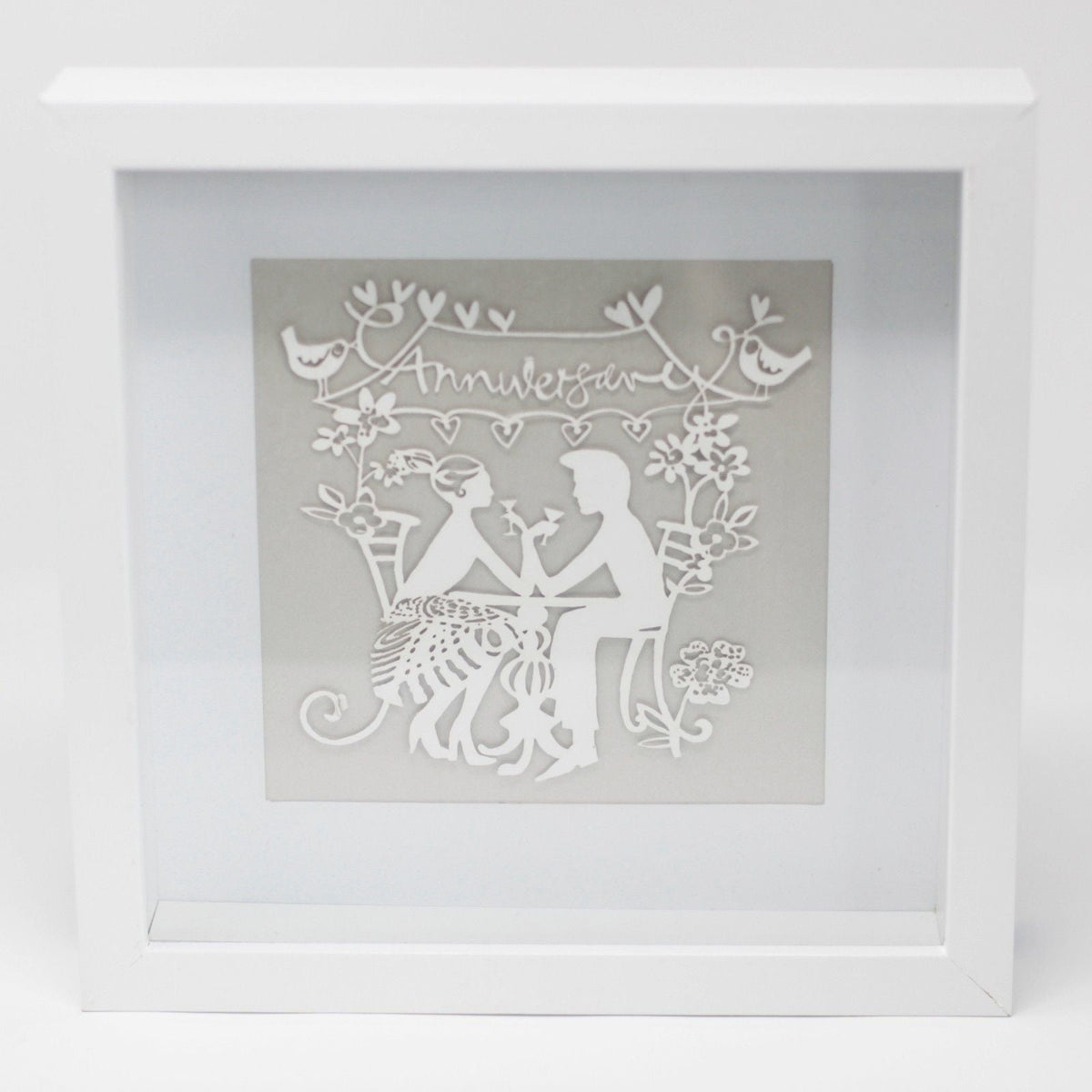 Paper Cutout White Picture Frame - Anniversary