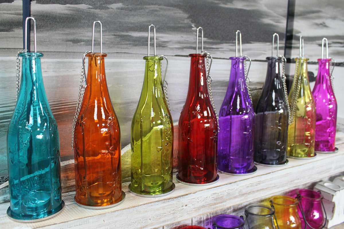 Recycled Bottle Lantern - Moss
