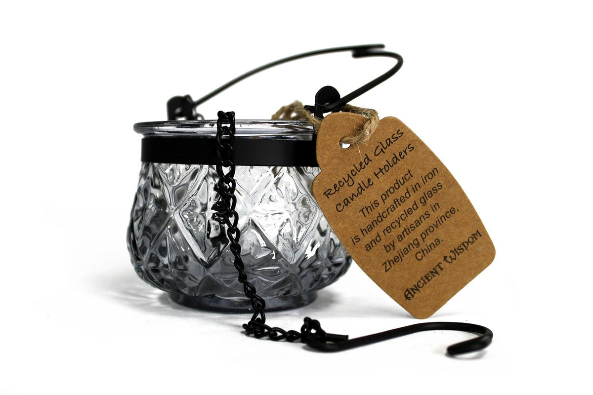 Moroccan Style Hanging Candle Lantern - Grey