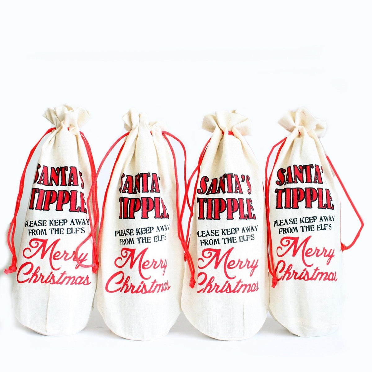 XMAS Cotton Wine Pouch - Santa's Tipple