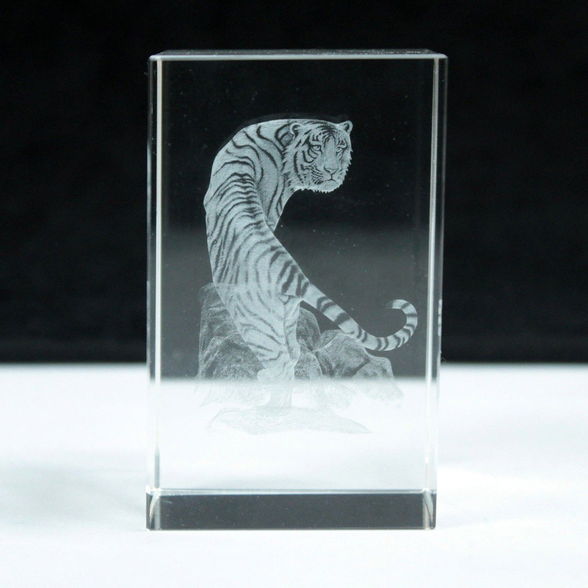 Laser Crystal Block - 3D Tiger