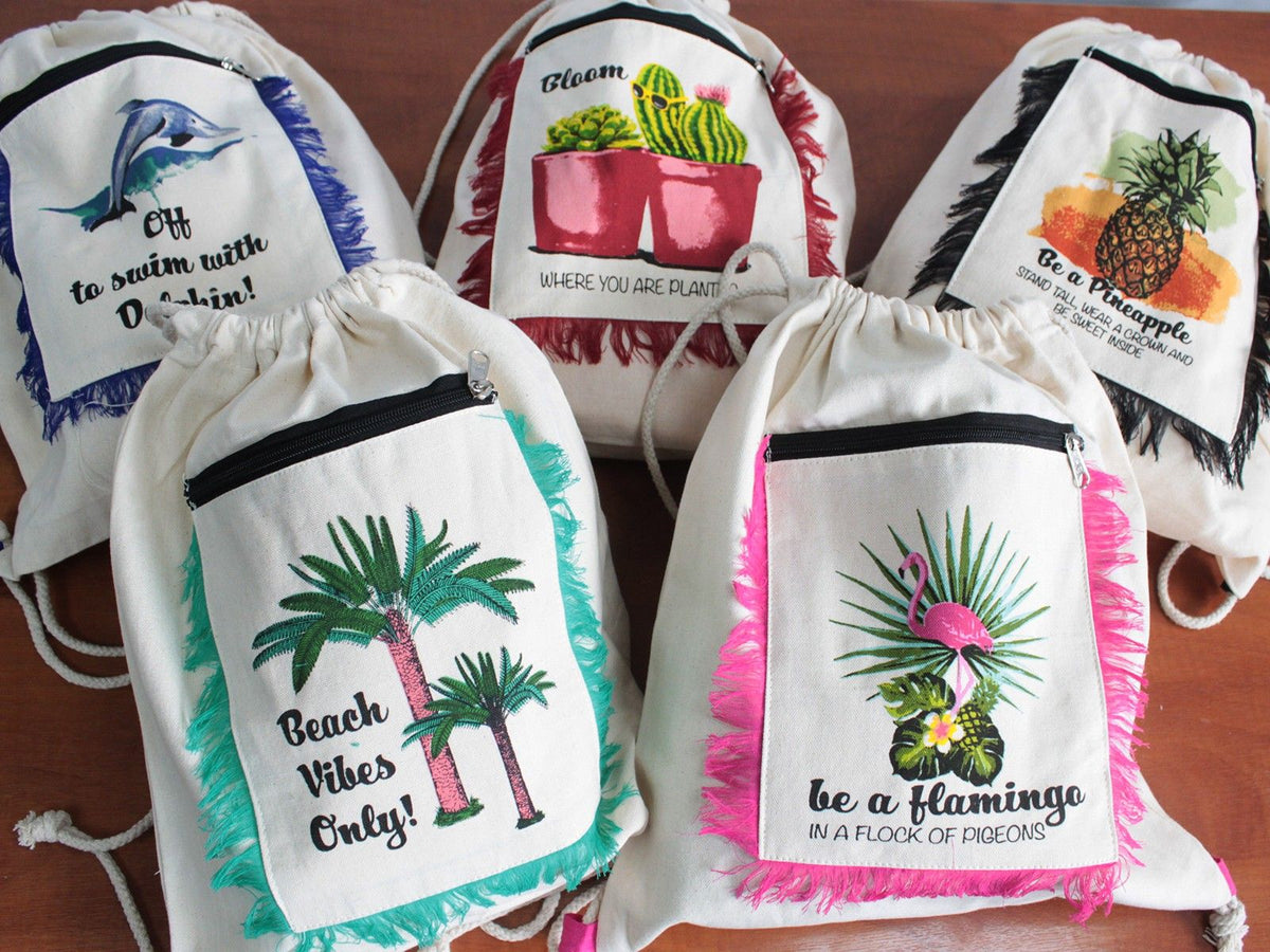 Fringe Backpack - Flamingo