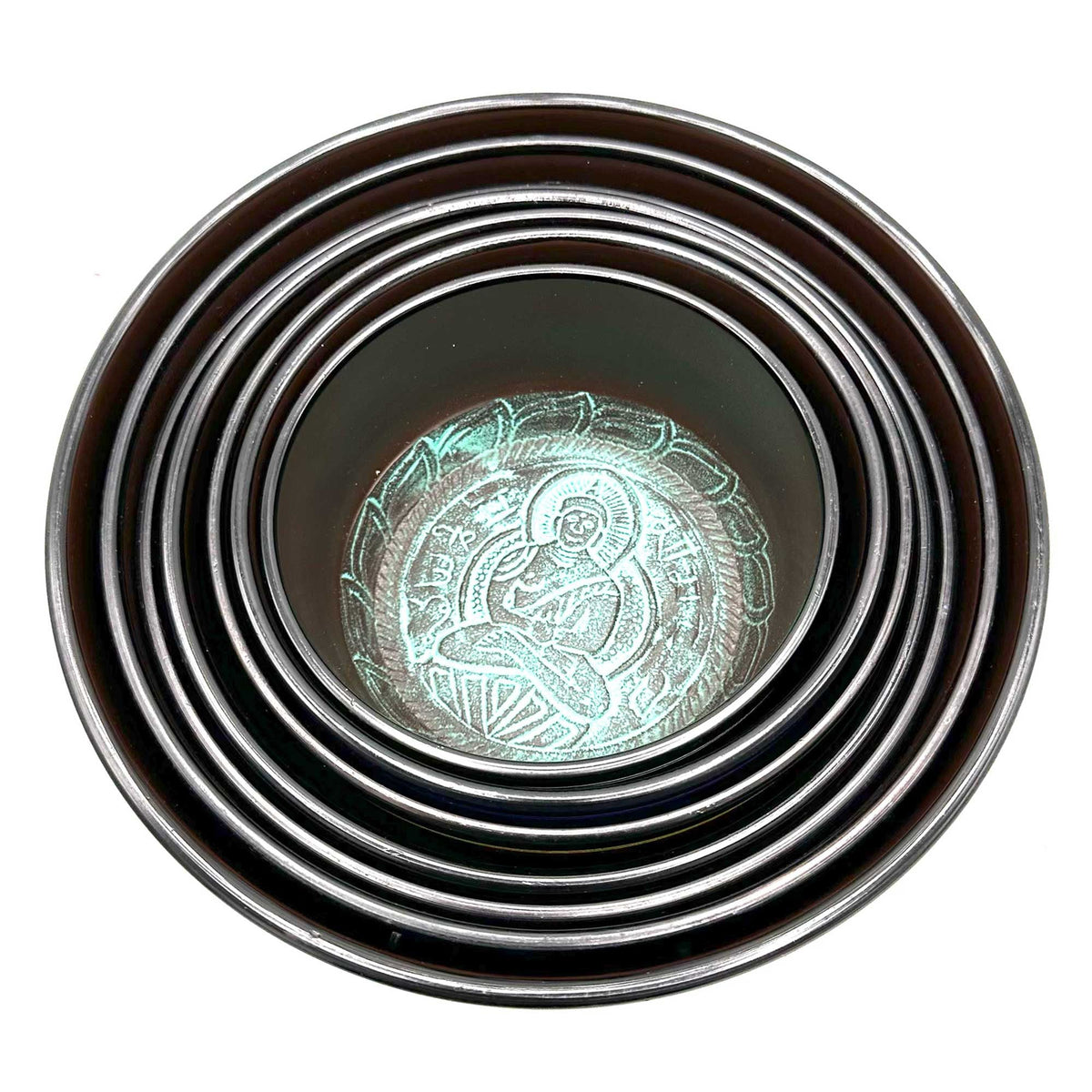 Large Chakra Set of Seven Singing Bowls (19.5-35cm)