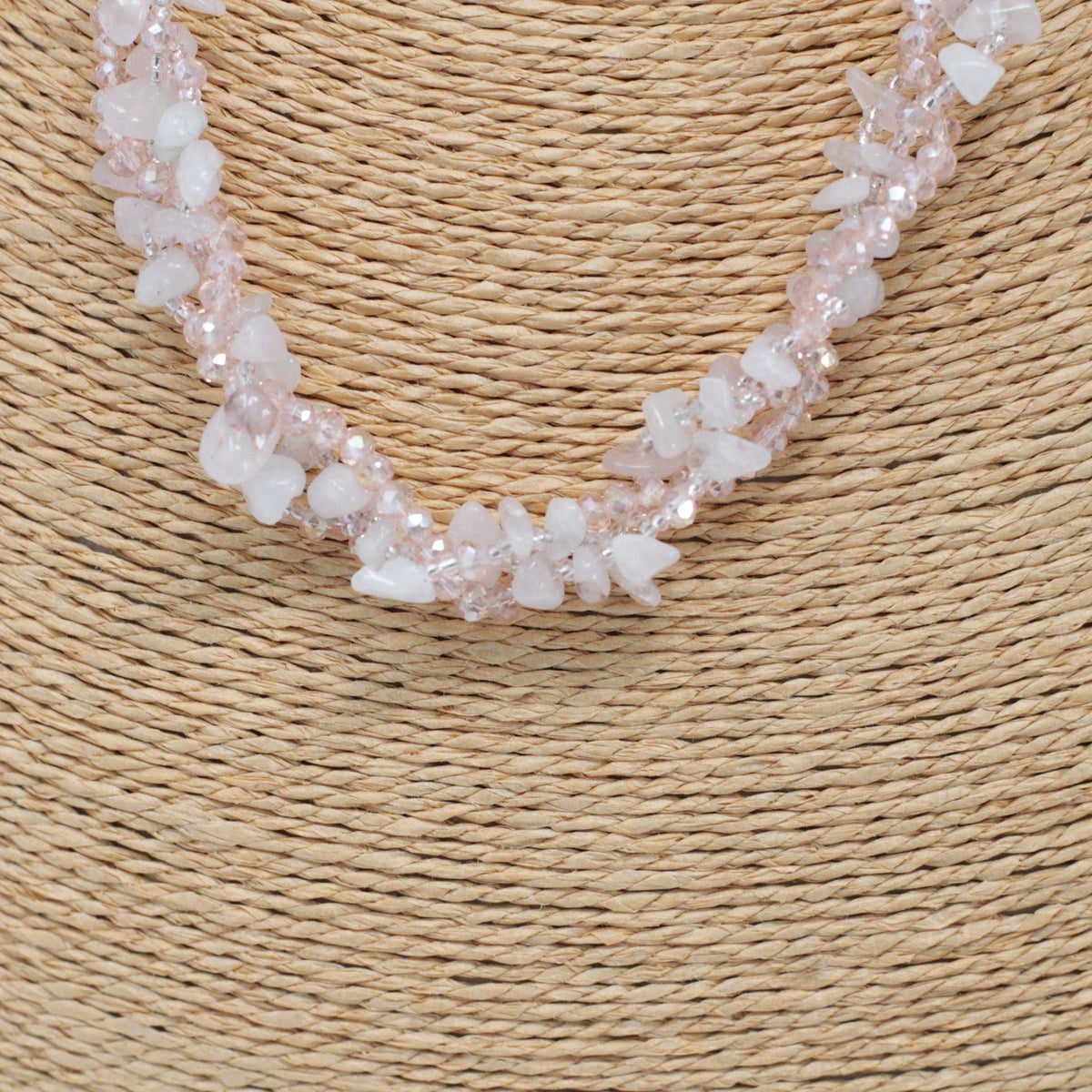 Chipstone & Bead Necklace - Rose Quartz