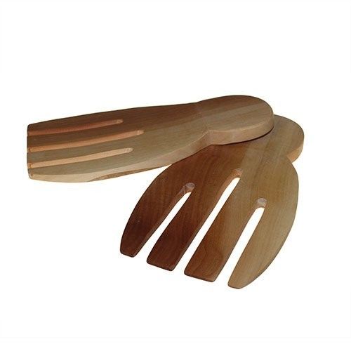 Salad Server Set - Hand Shape - Mahogany