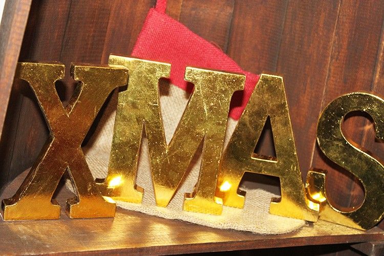 Shabby Chic Letters Gold  - XMAS