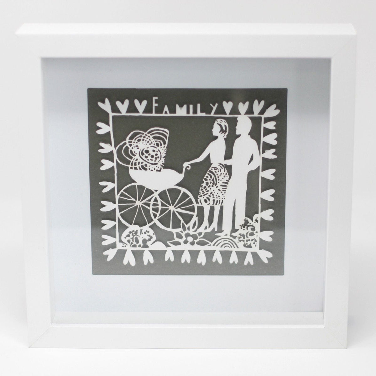 Paper Cutout White Picture Frame - Family