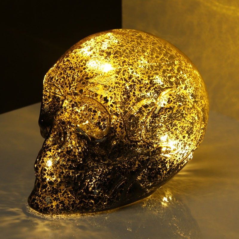Skull and Bones Small Metallic Two Tone Skull Shaped LED
