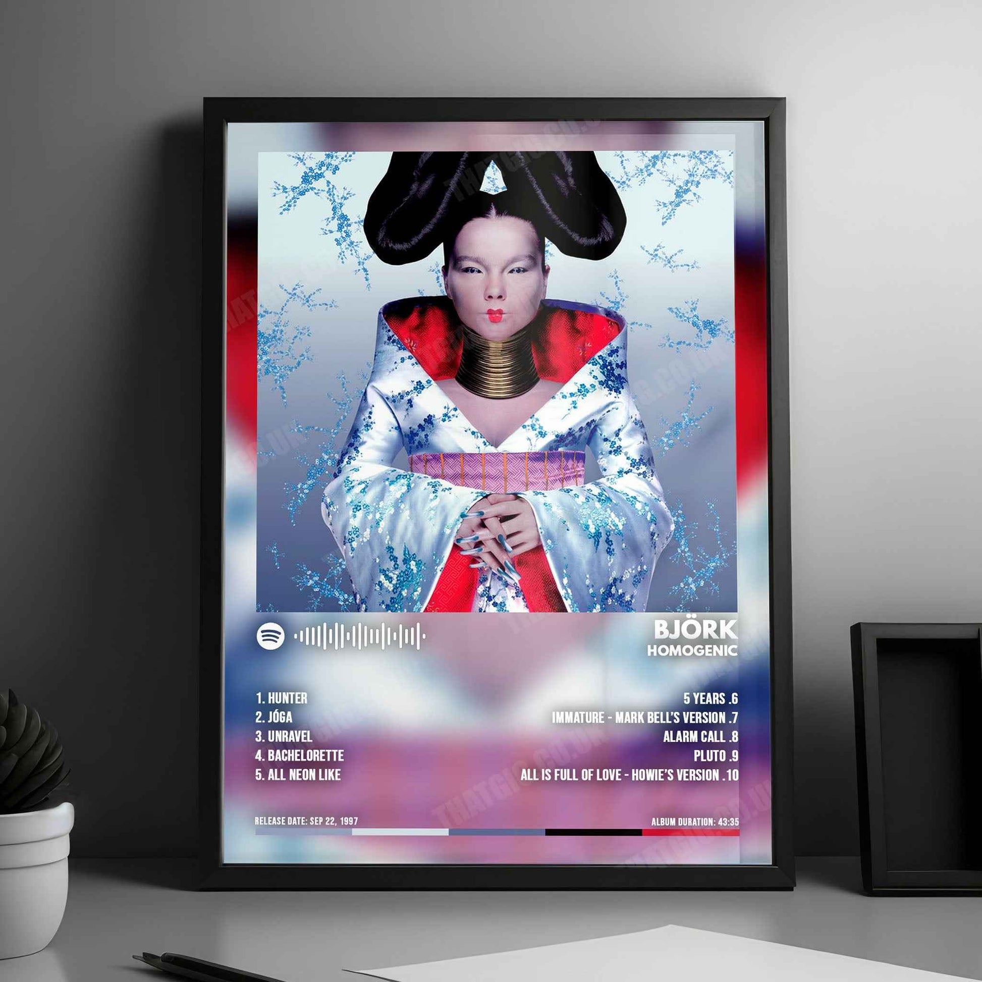 Björk "Homogenic" Album Cover Poster - with Complete Tracklist