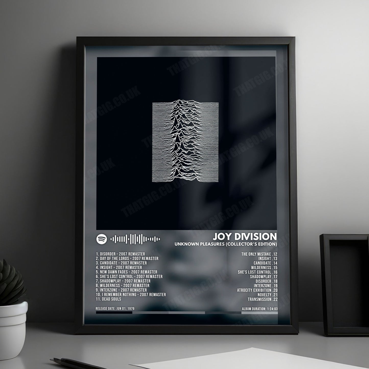 Joy Division "Unknown Pleasures" Album Cover Poster - with Complete Tracklist