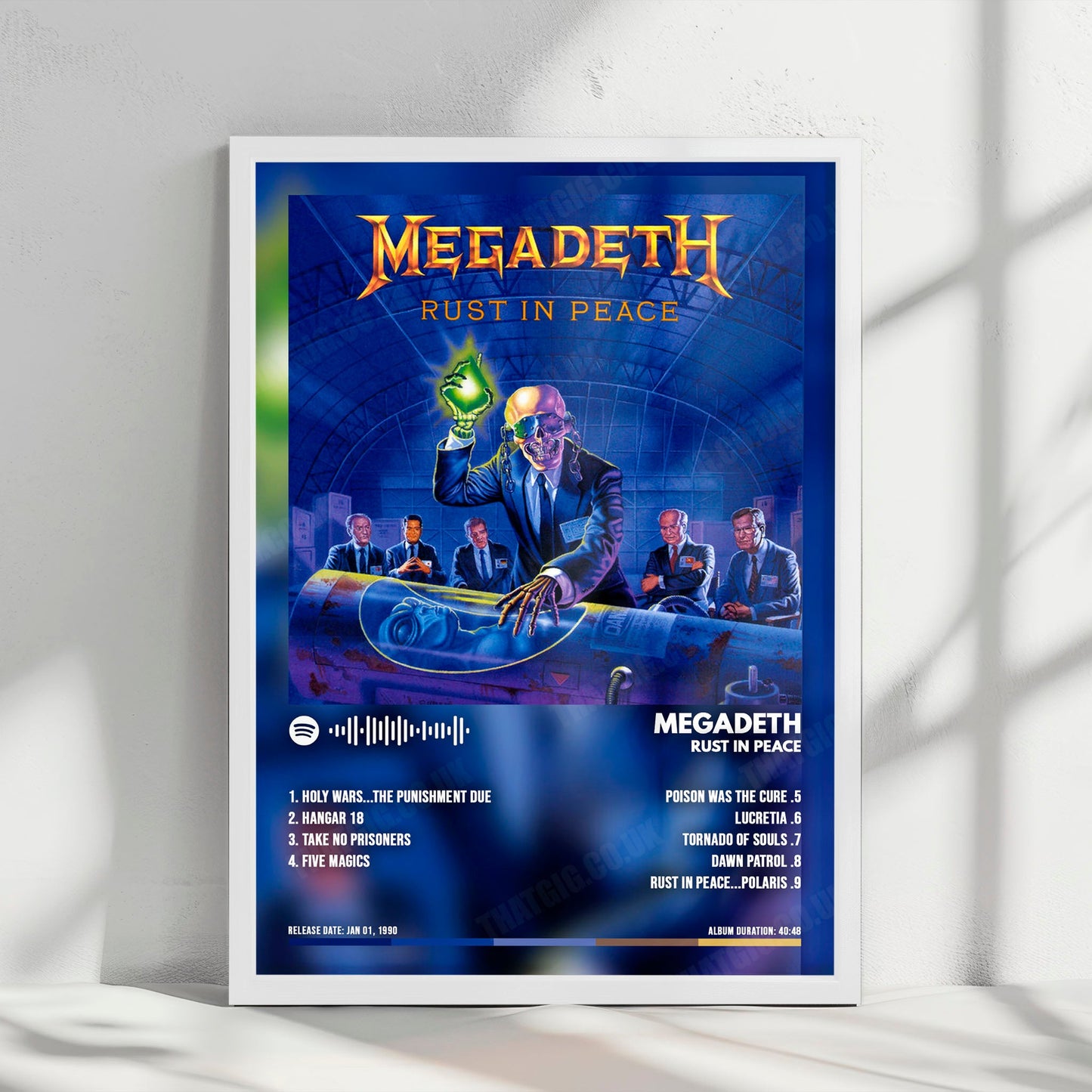 Megadeth "Rust in Peace  " Album Cover Poster - with Complete Tracklist