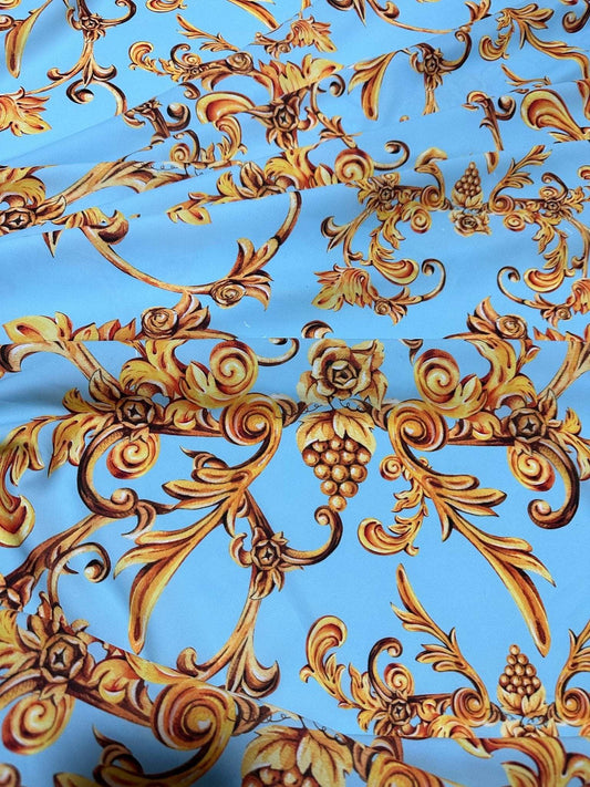Baroque Print Fabric – Custom Printed Fabric on Satin, Crepe, Spandex or Chiffon