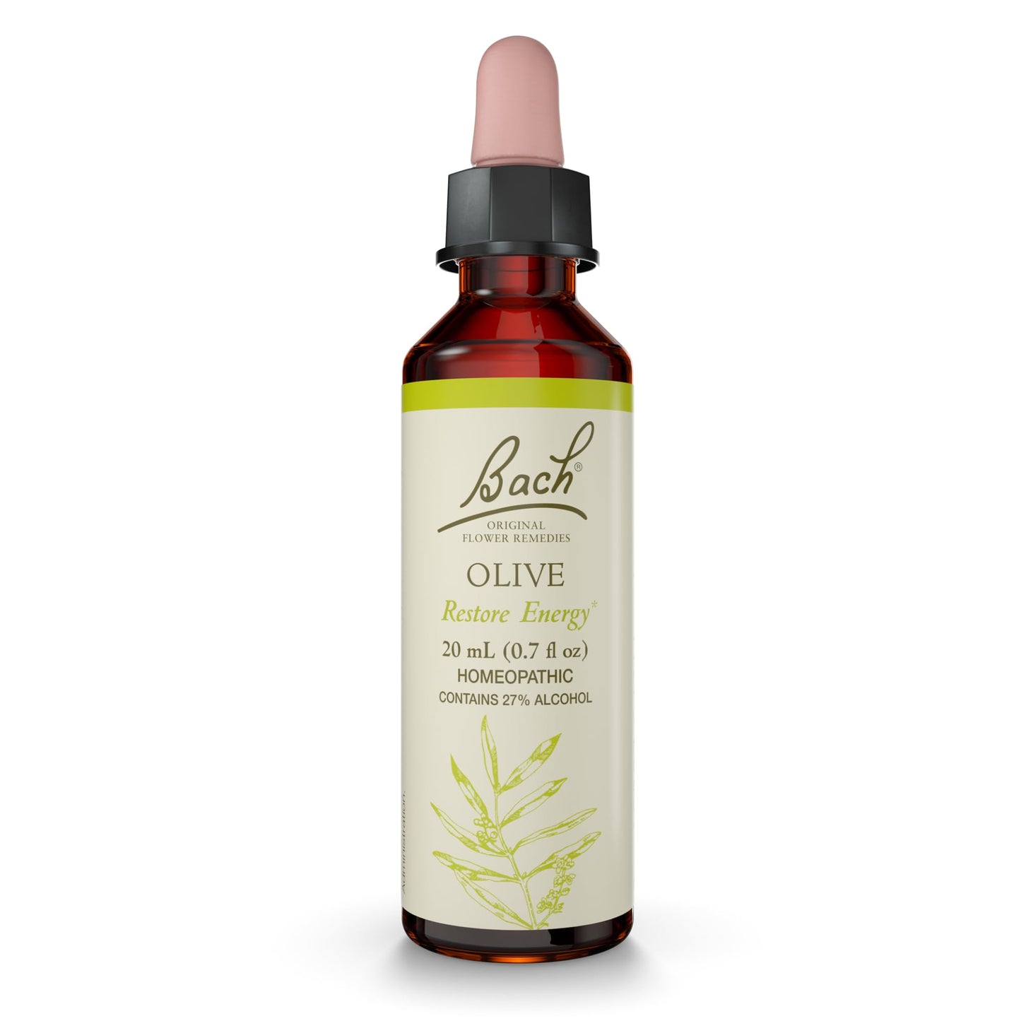 Bach Original Flower Remedies Olive – Restore Energy & Emotional Balance (20mL Dropper) – Vegan, Gluten Free, Sugar Free