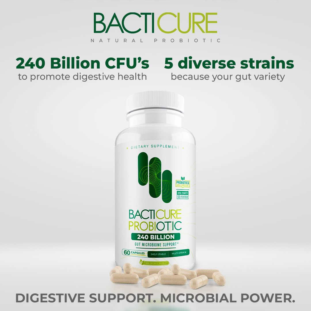 BACTICURE Original Natural Probiotic Capsule – Probiotic Supplement, 60 Count