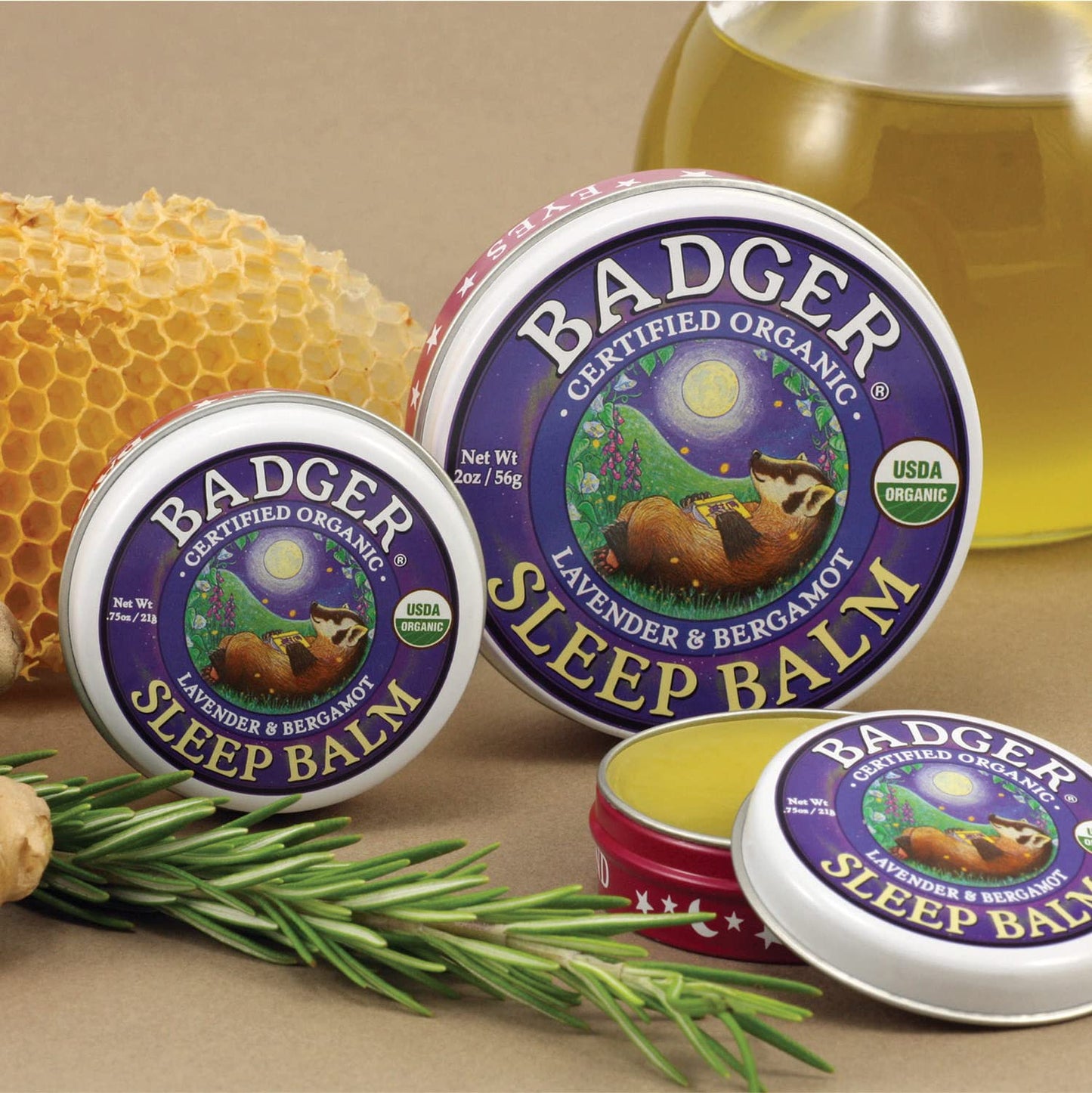 Badger Sleep Balm – Organic Night Balm with Lavender & Bergamot