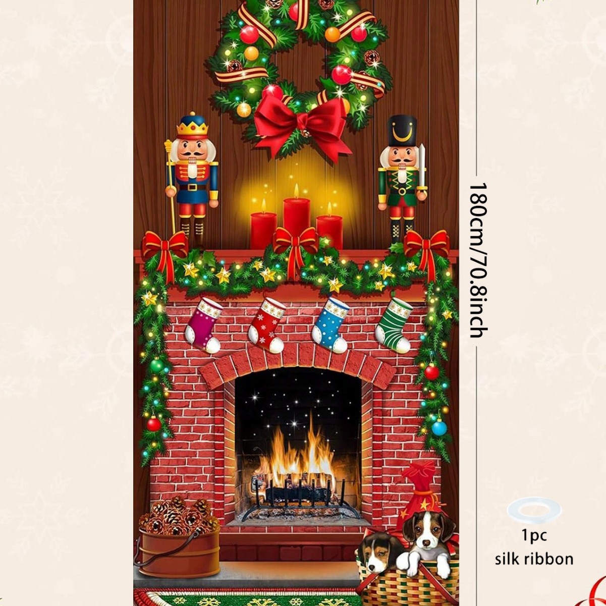 Christmas Curtain Decoration Hanging Cloth Background