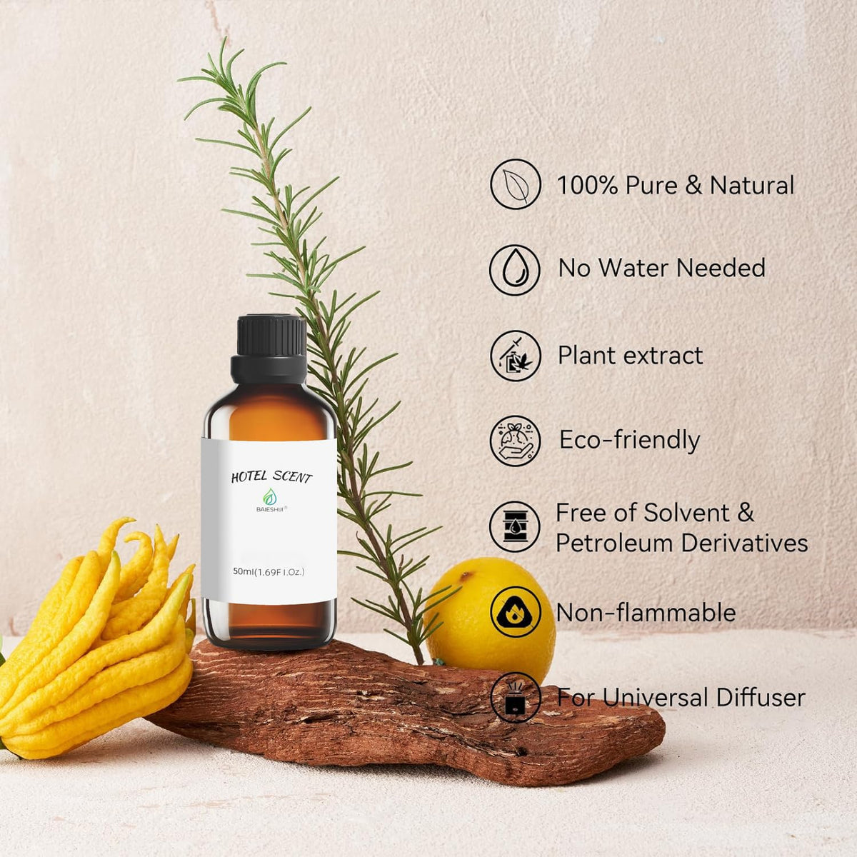 BAIESHIJI Serenity Meadows & Sweet Serenade Hotel Diffuser Oils – 50ml Luxury Aromatherapy