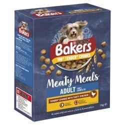 Bakers Meaty Meals Adult Dry Dog Food, 1kg