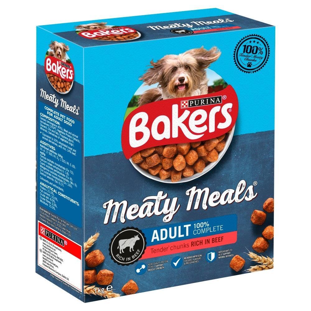 Bakers Complete Meaty Meals Adult with Beef 1kg - Case of 5
