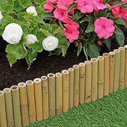 Decorative Bamboo Lawn & Flower Bed Edging Roll 30cm x 1m for Garden Borders