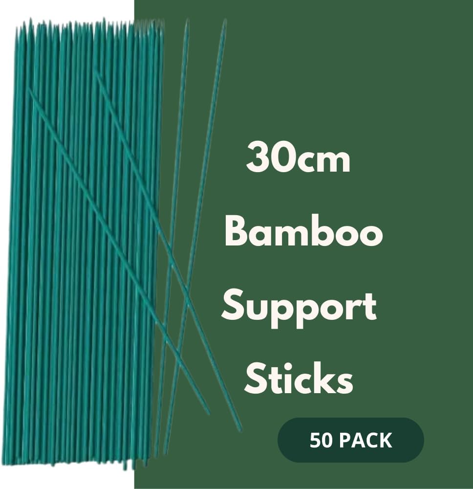 Bamboo Plant Stakes 30cm 50 Pack Natural Garden Support Canes