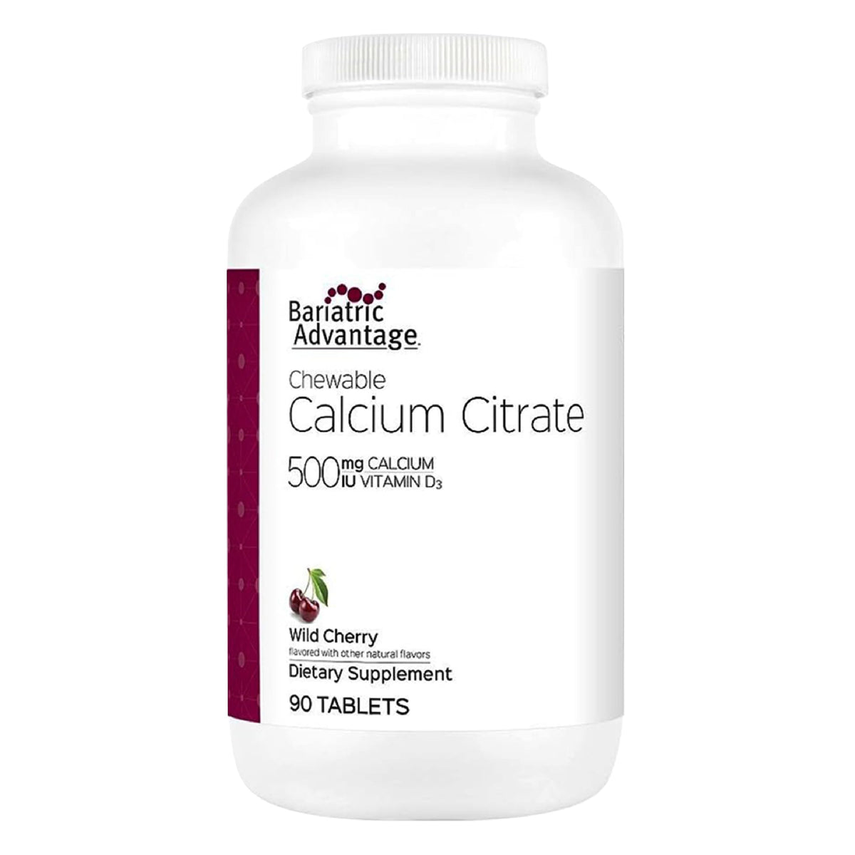 Bariatric Advantage Calcium Citrate Chewable 500 mg – Wild Cherry, 90 Count | Bariatric Surgery Bone Health